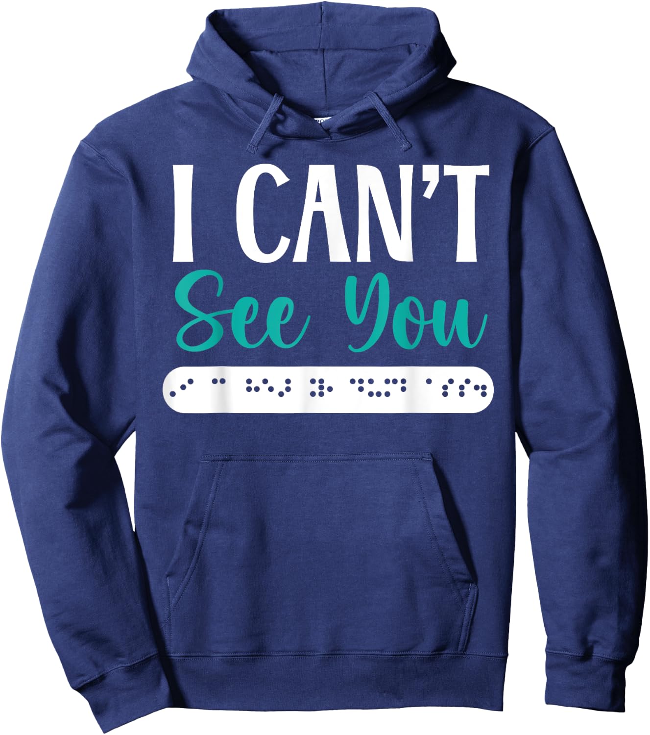 Braille Blind Awareness Visually Impaired Disability Hoodie - Hoodie | Navy