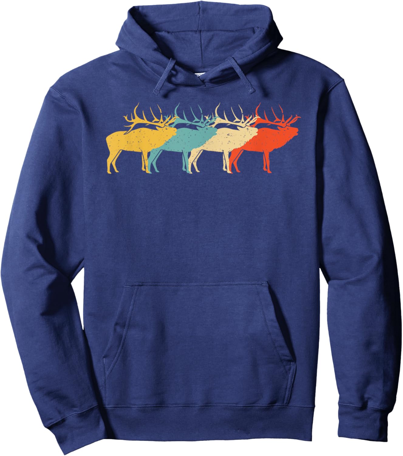 Caribou Vintage Retro Stag Doe Deer Lover 60s 70s Gift Hoodie - Hoodie | Navy
