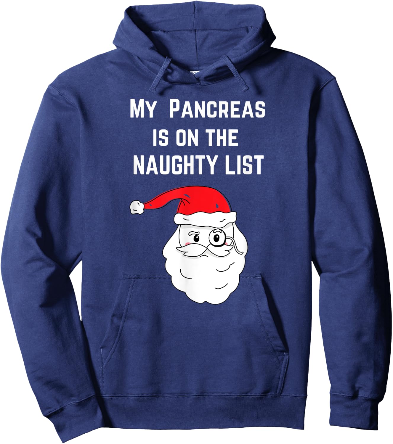 My Pancreas is on the Naughty List Christmas Type 1 Diabetes Hoodie - Hoodie | Navy