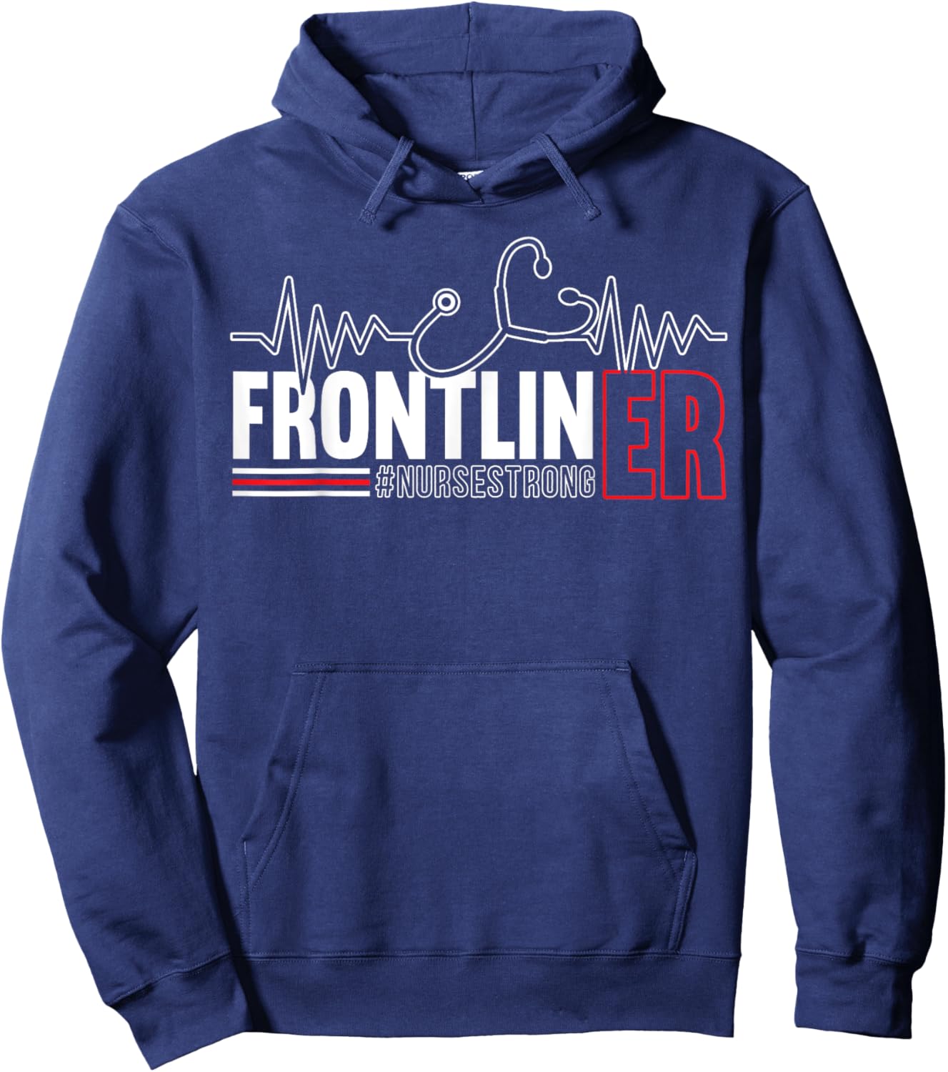 Frontliner ER Nurse Hospital Medical Registered Nursing Hoodie - Hoodie | Navy