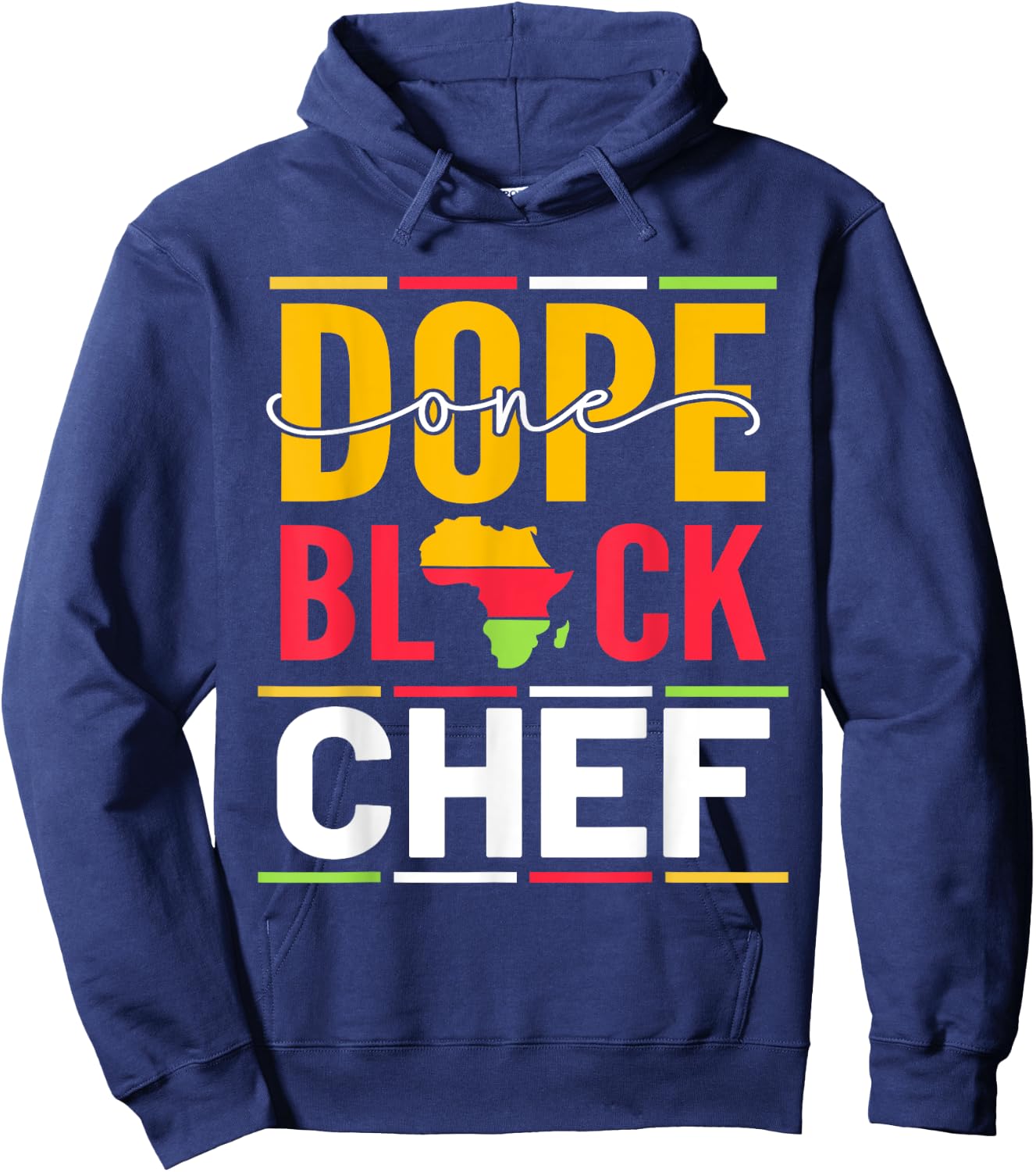 African American One Dope Black Chef Hoodie - Hoodie | Navy