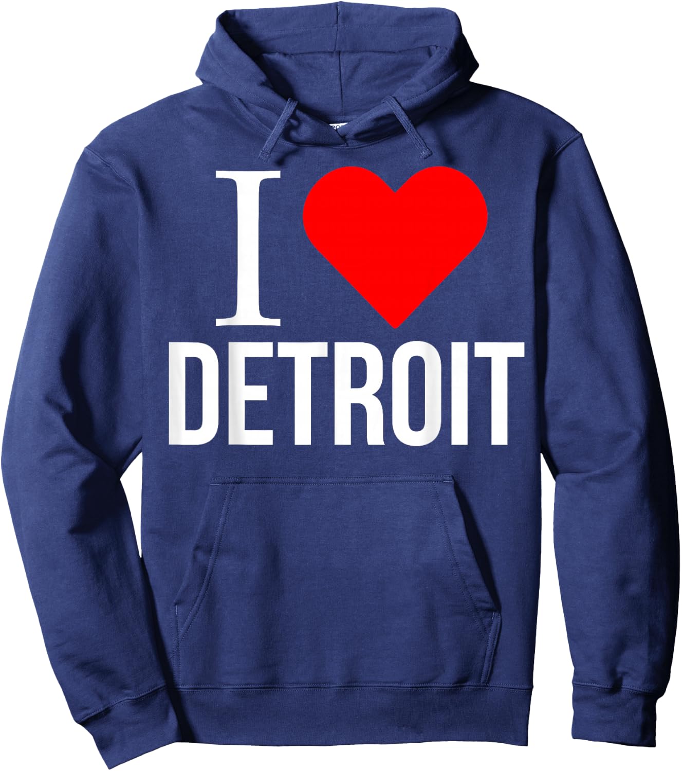 I Love Detroit Red Heart Hoodie - Hoodie | Navy