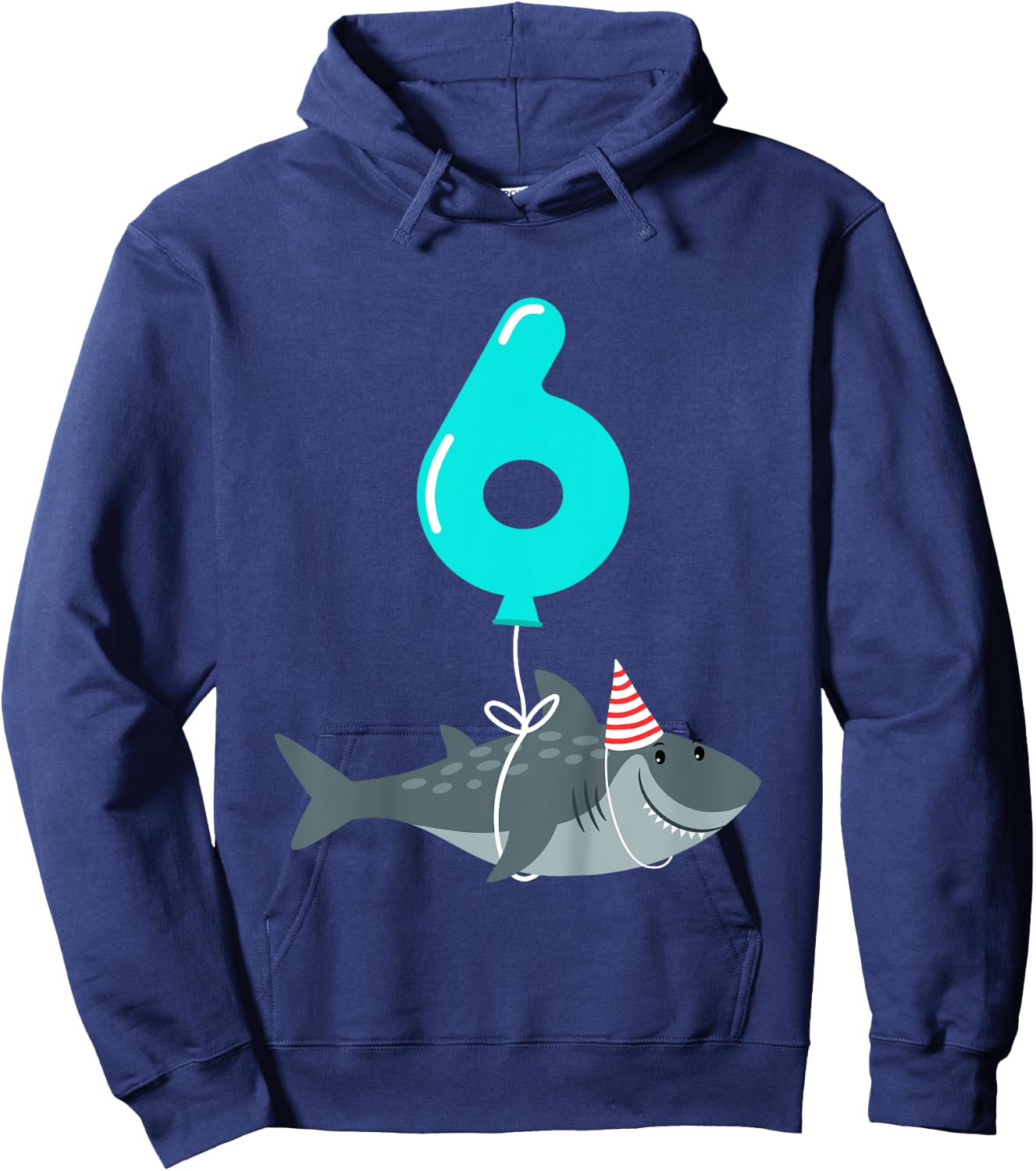 6th Birthday Shark Shirt | Cute 6 Year Old Shark Gift Shirt Hoodie - Hoodie | Navy