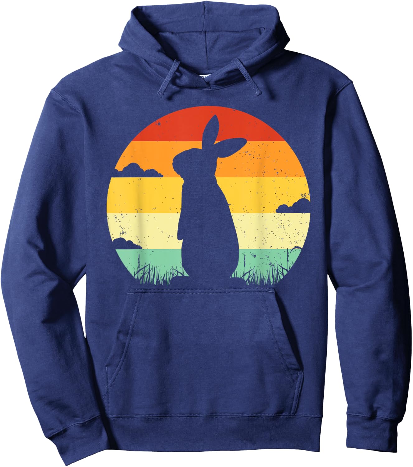 Rabbit Retro Vintage 80s Style Bunny Lover Hoodie - Hoodie | Navy