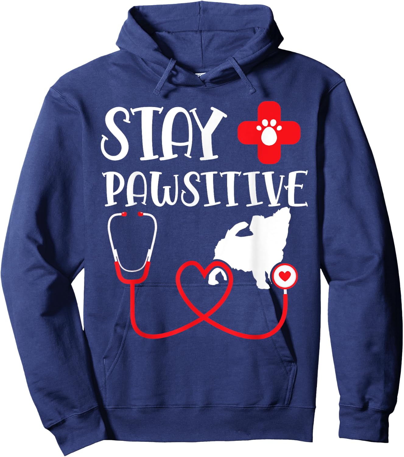 Stay Pawsitive Stay Pawsitive Vet Hoodie - Hoodie | Navy