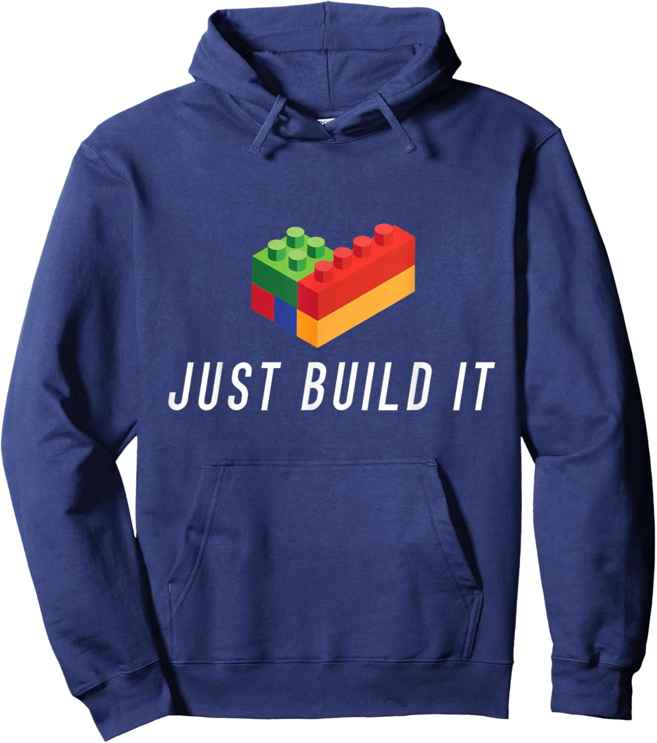 Just Build It Building Toy Blocks Bricks Children Play Hoodie - Hoodie | Navy