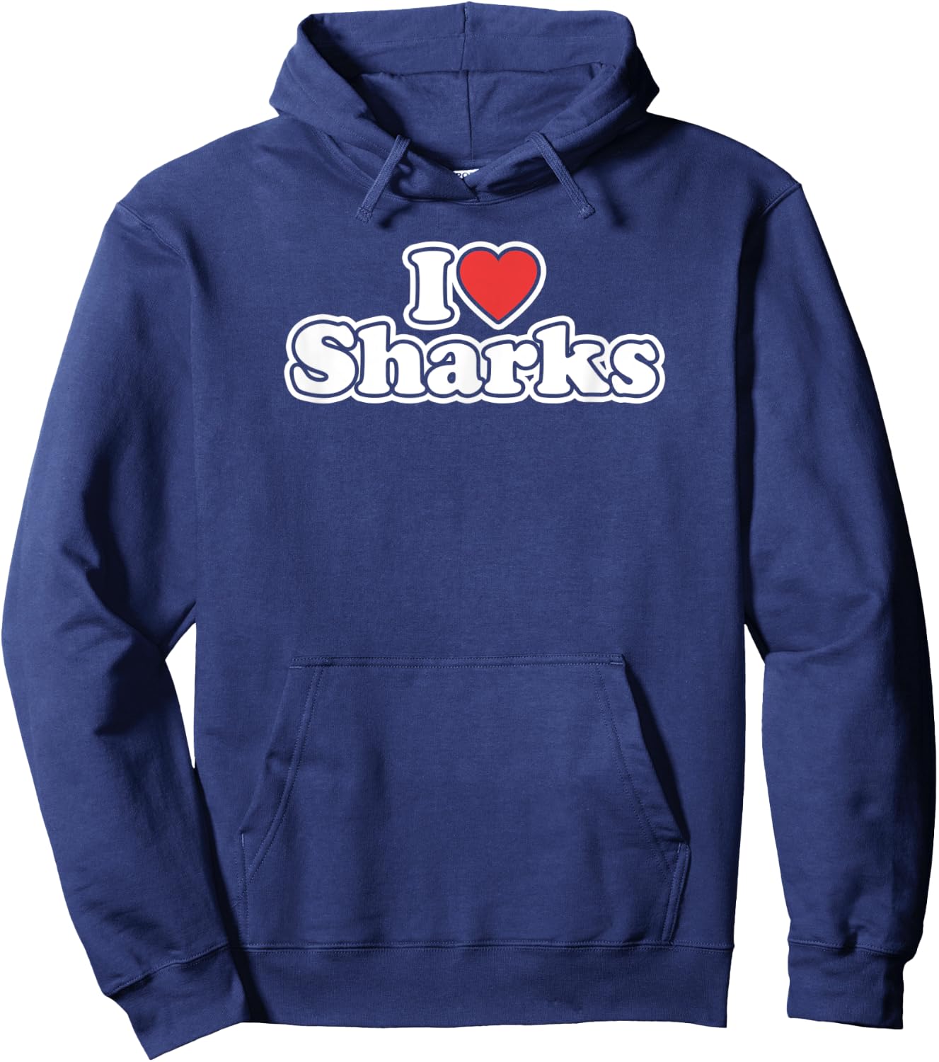 I Love Sharks Hoodie - Hoodie | Navy