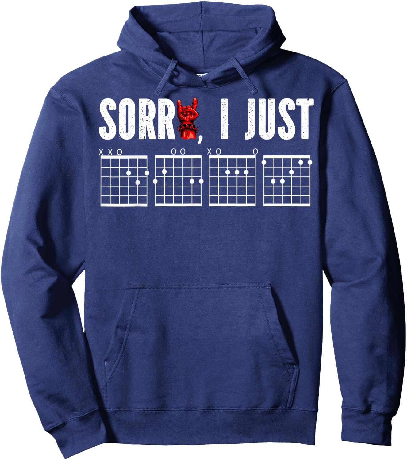 Sorry I Just DGAF Chords Hidden Message Funny Guitar Player Hoodie - Hoodie | Navy