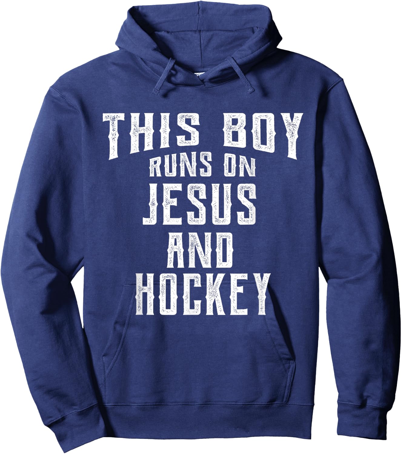 This Boy Runs On Jesus And Hockey Christian Gift Hoodie - Hoodie | Navy
