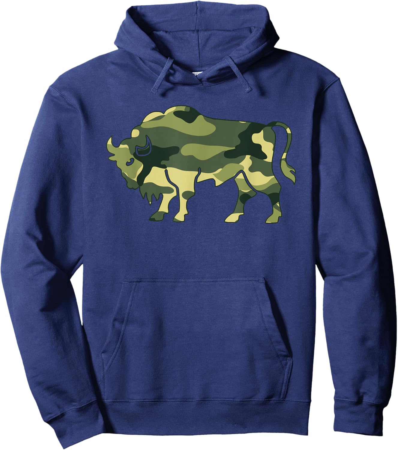 Military Gaur Camo Men Print US Indian bison Ox Veteran Gift Hoodie - Hoodie | Navy
