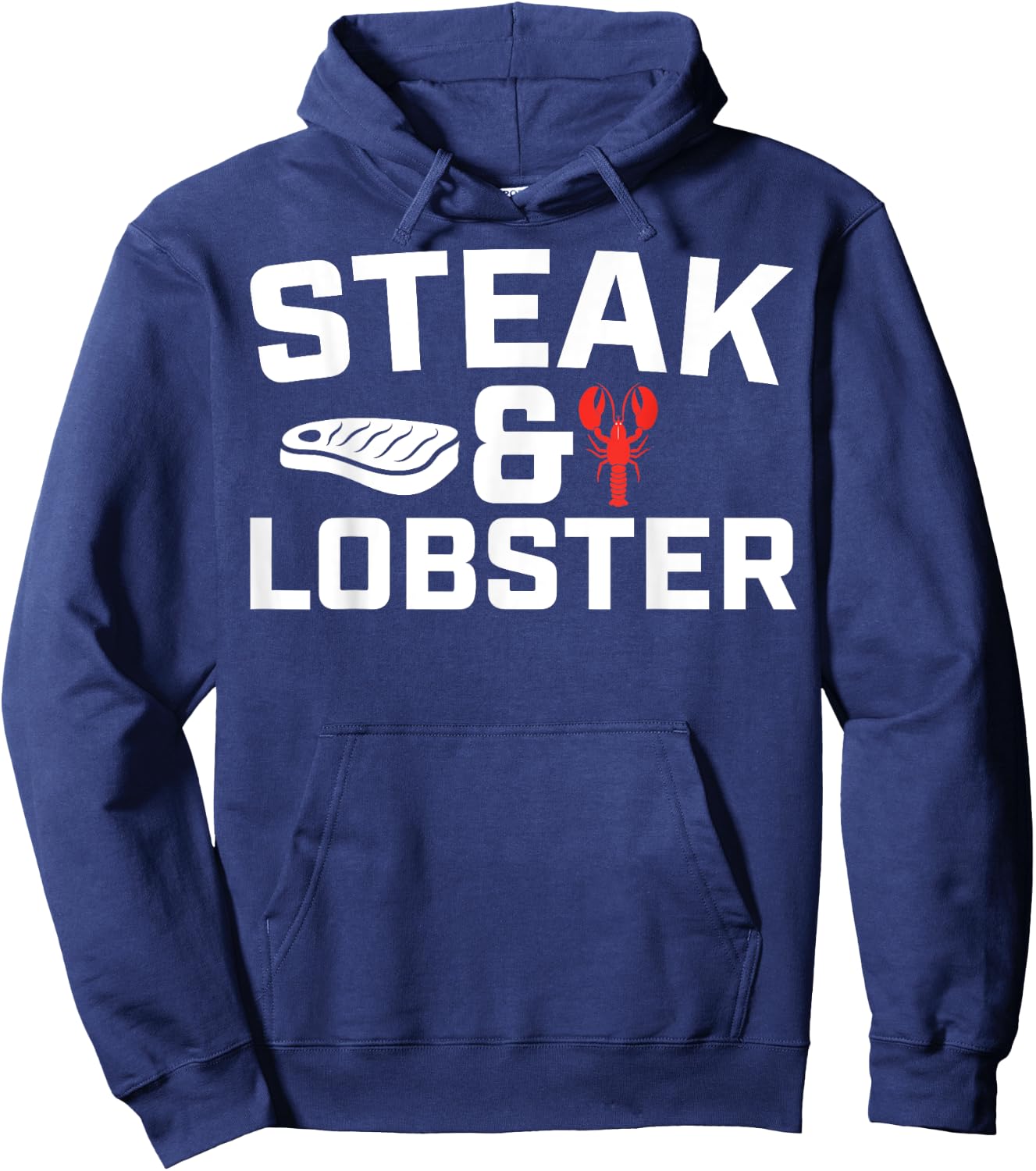 Steak And Lobster, Seafood Cow Beef Crawfish Lobster Hoodie - Hoodie | Navy