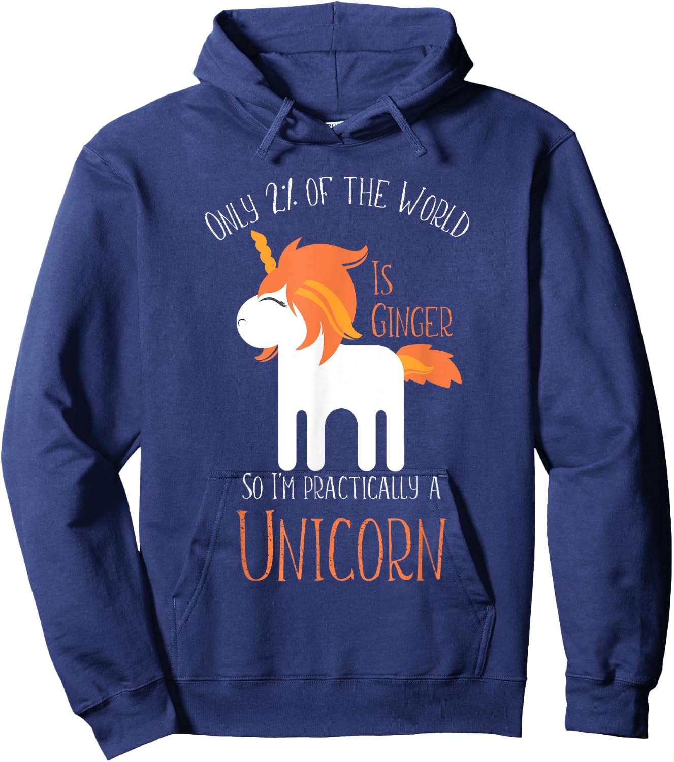 Funny Redheads and Kids Ginger Unicorn Hoodie - Hoodie | Navy