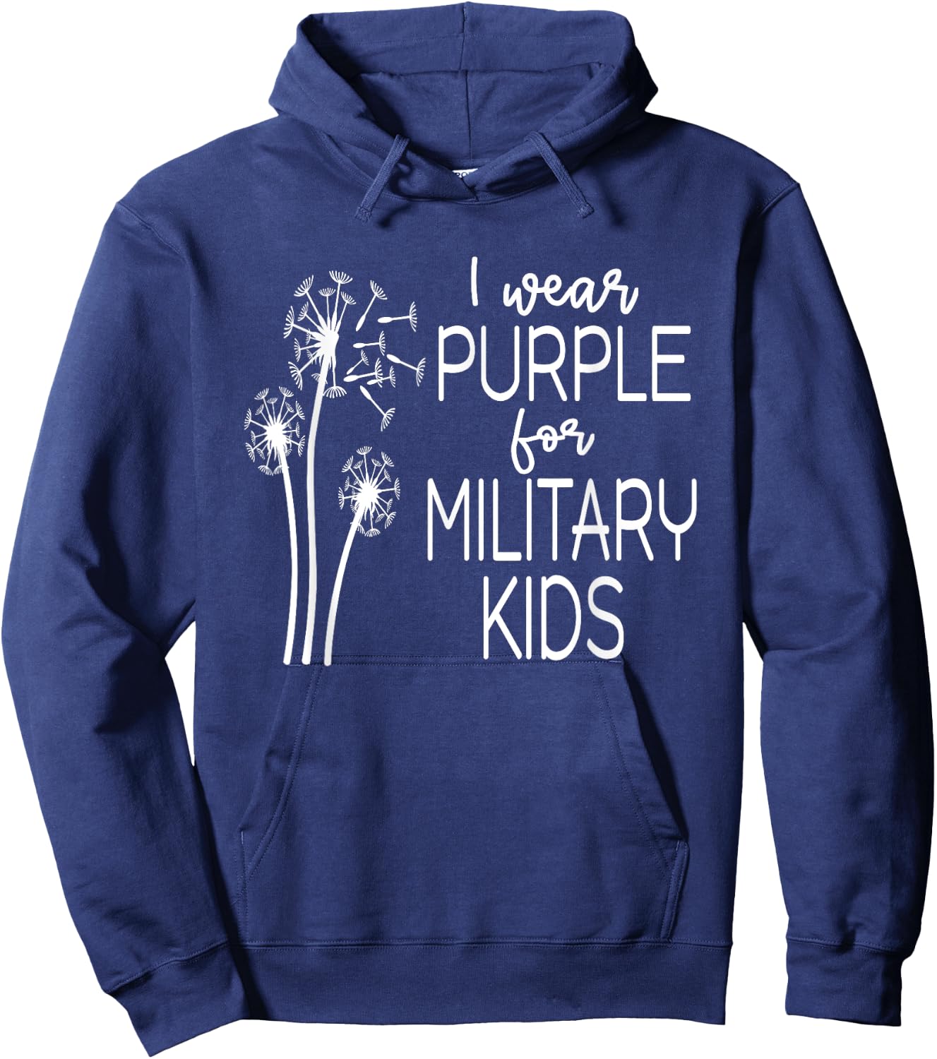 Purple Up in April Dandelion for Month of the Military Child Hoodie - Hoodie | Navy