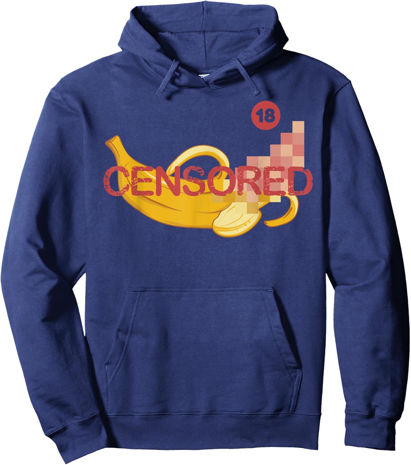 Censored Banana Funny Apparel Hoodie - Hoodie | Navy
