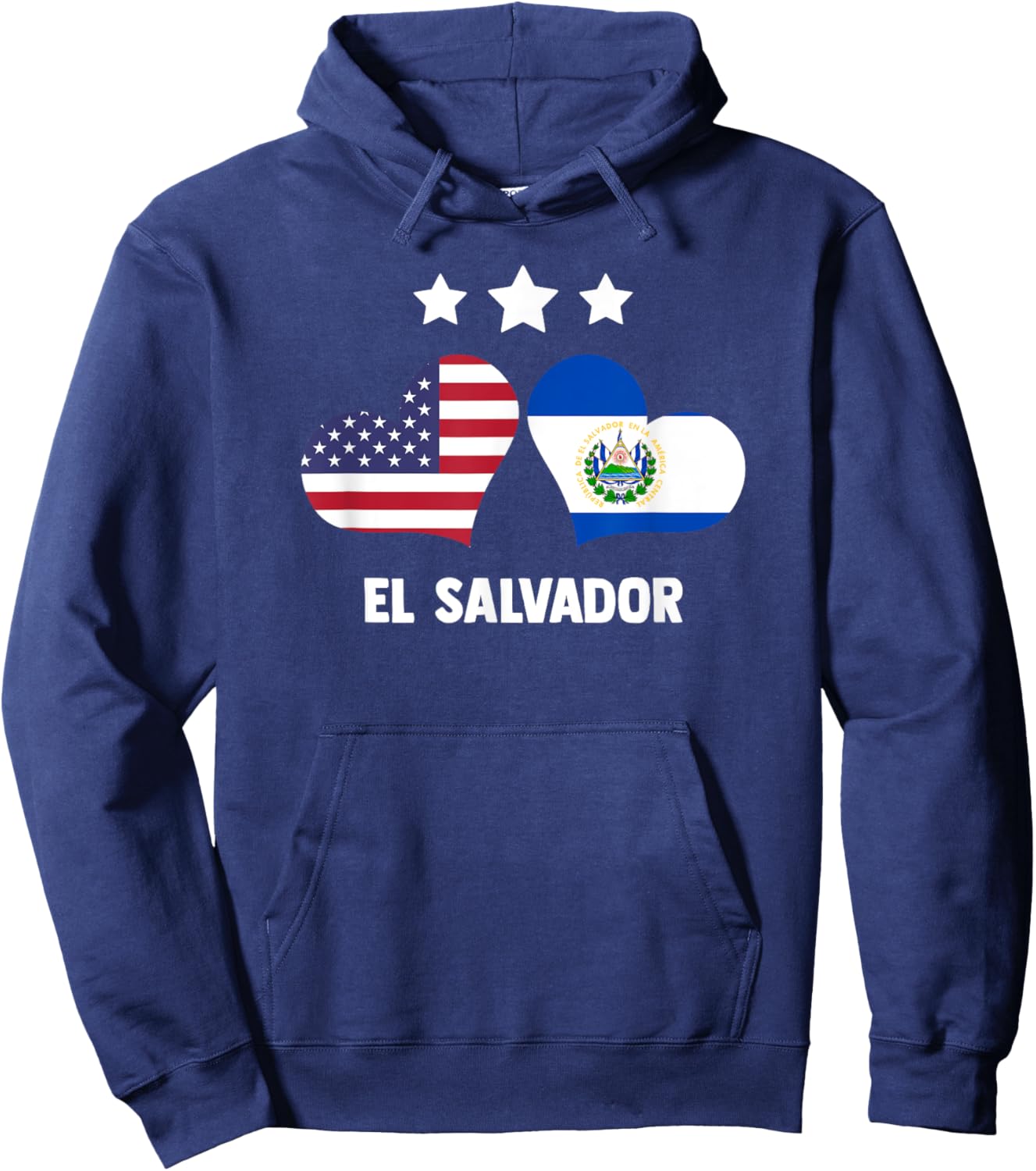 El Salvador Salvadorian El Salvador Flag American Flag Men Hoodie - Hoodie | Navy
