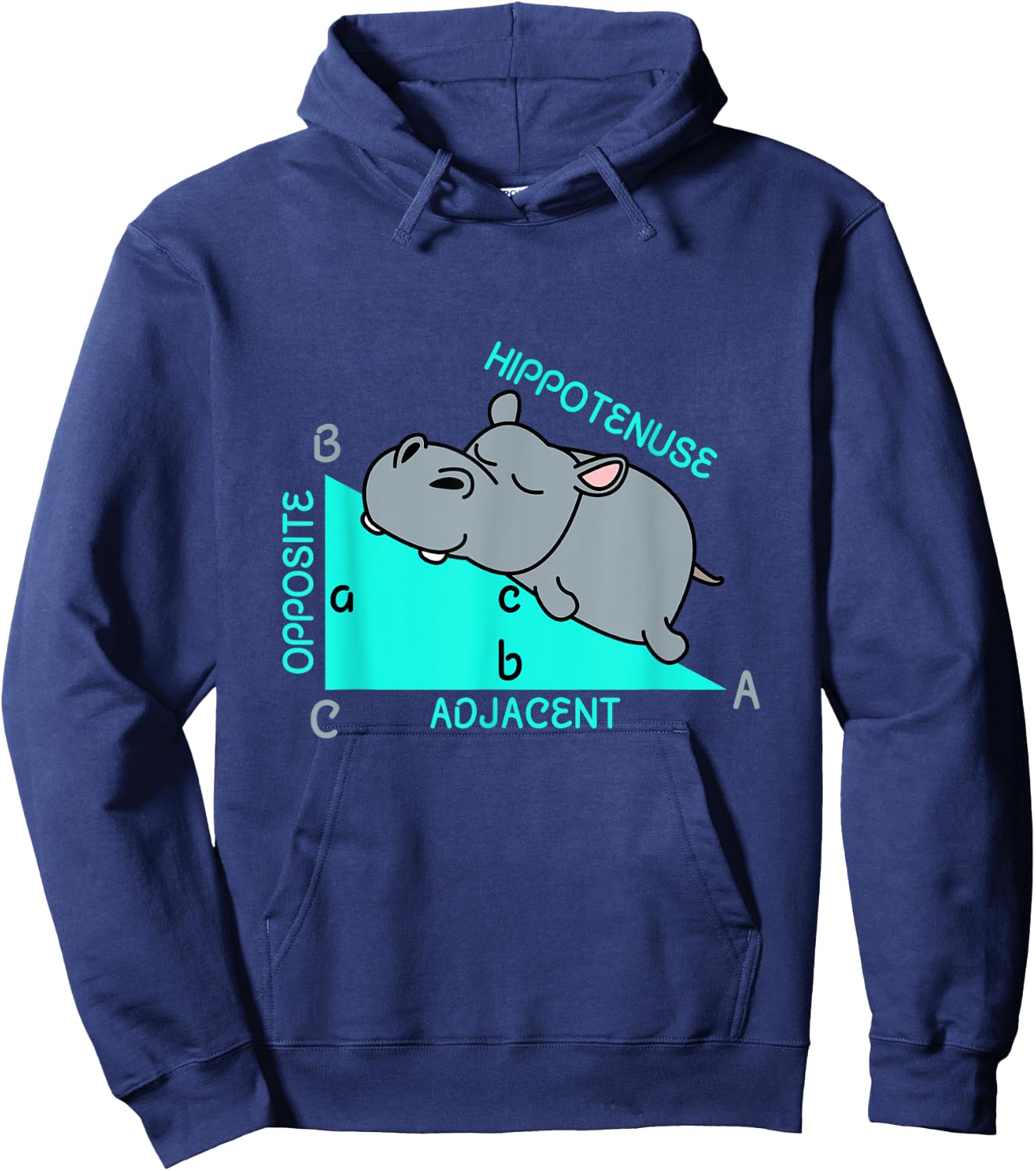 Hippotenuse Math Mathematics Teacher Joke fun Saying Hoodie - Hoodie | Navy