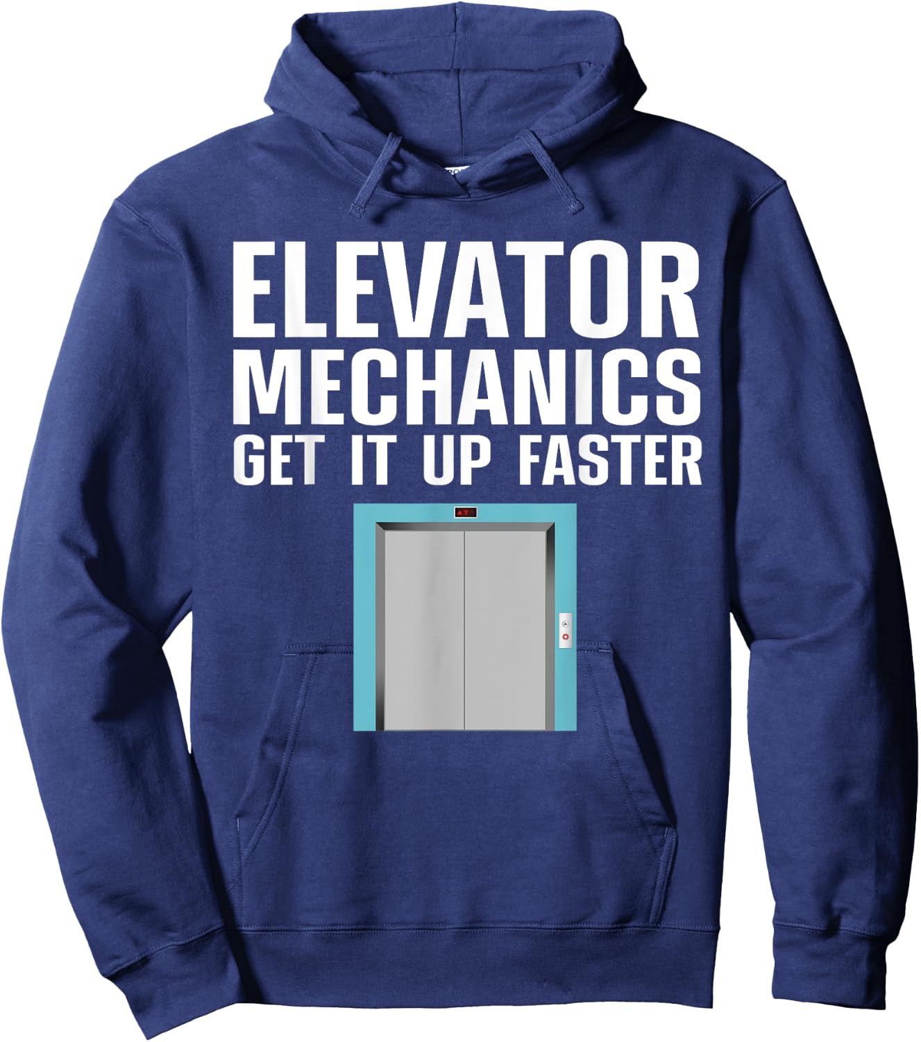 Funny Elevator Mechanic Art Men Machinist Elevator Operator Hoodie - Hoodie | Navy
