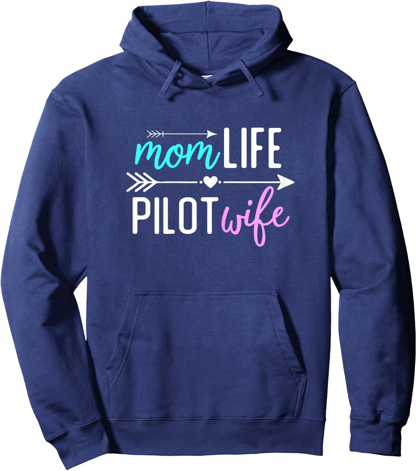 Mom Life Pilot Wife Gift Girlfriend Wife Hoodie - Hoodie | Navy