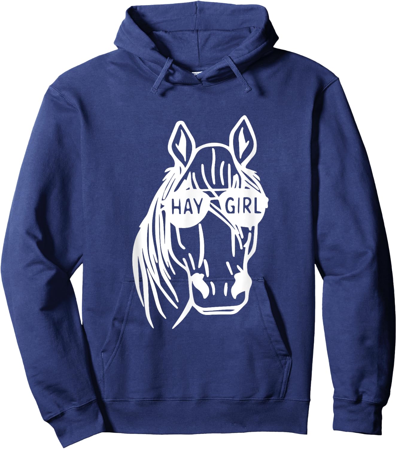 Horse Riding Cowgirl Farming Mare Lovers Hay Girl Hoodie - Hoodie | Navy