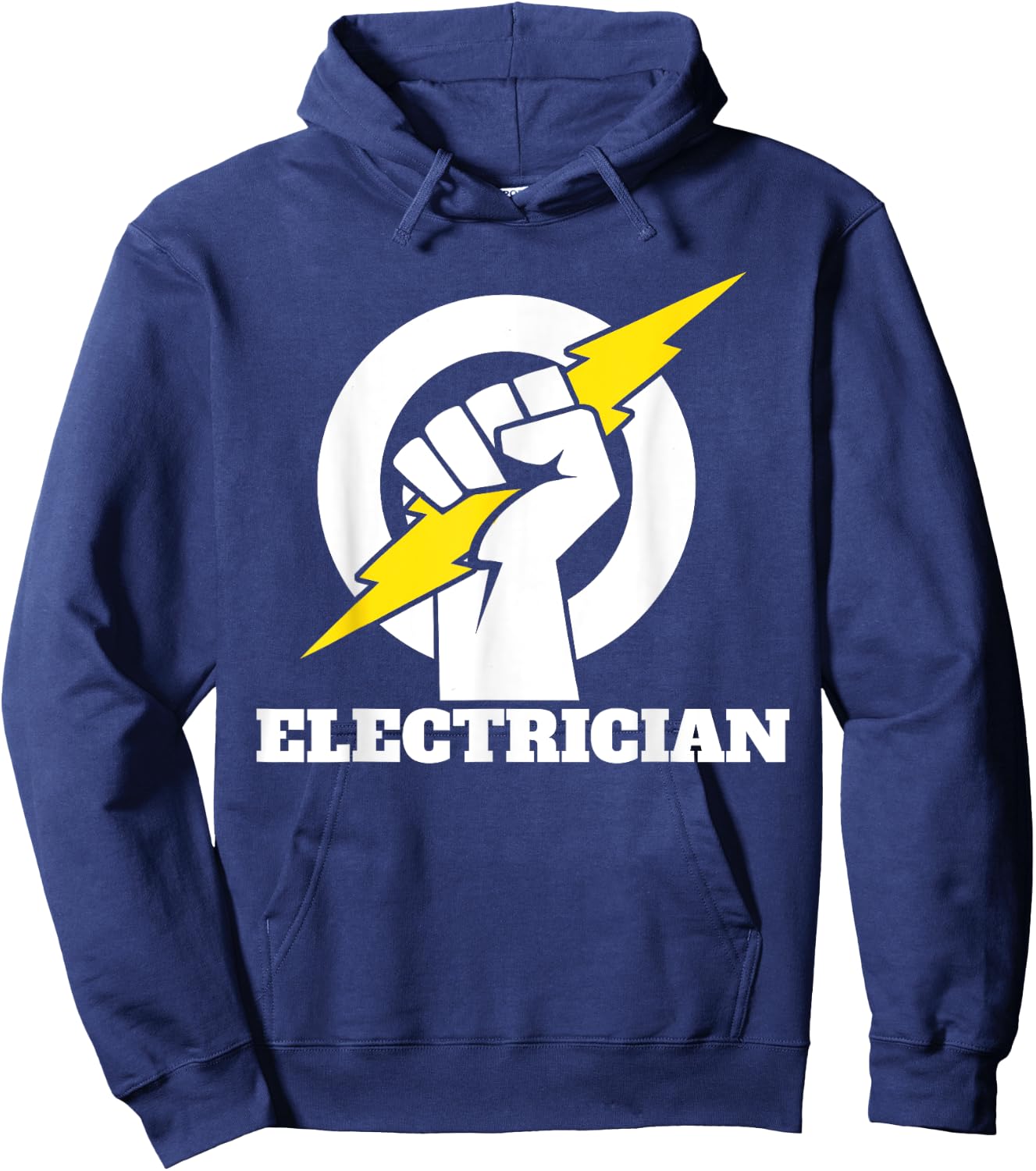 Electrician lightning bolt hand Electrician lightning hand Hoodie - Hoodie | Navy