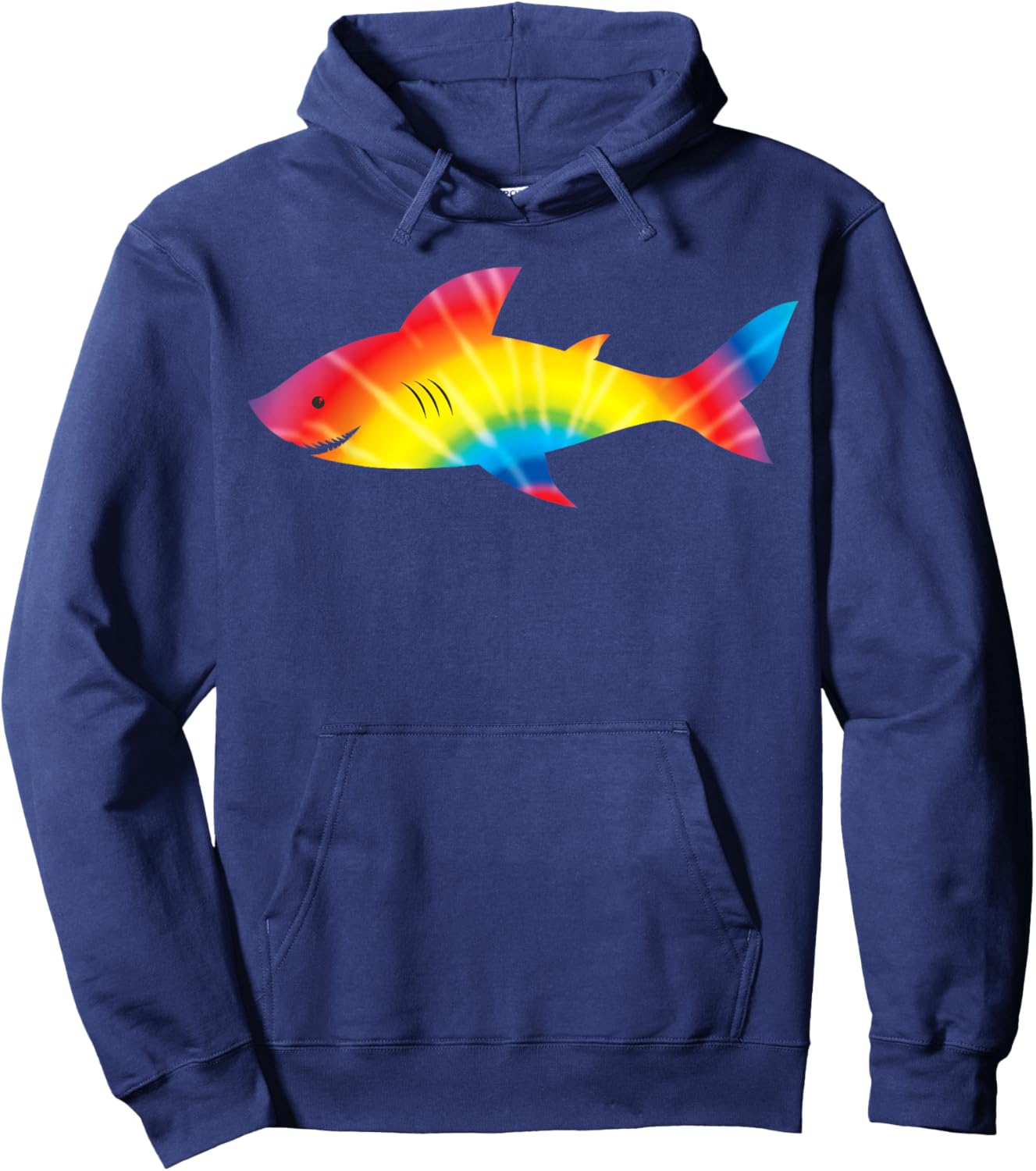 Shark Tie Dye Rainbow | Jawsome Men Women Kids Boys Hoodie - Hoodie | Navy