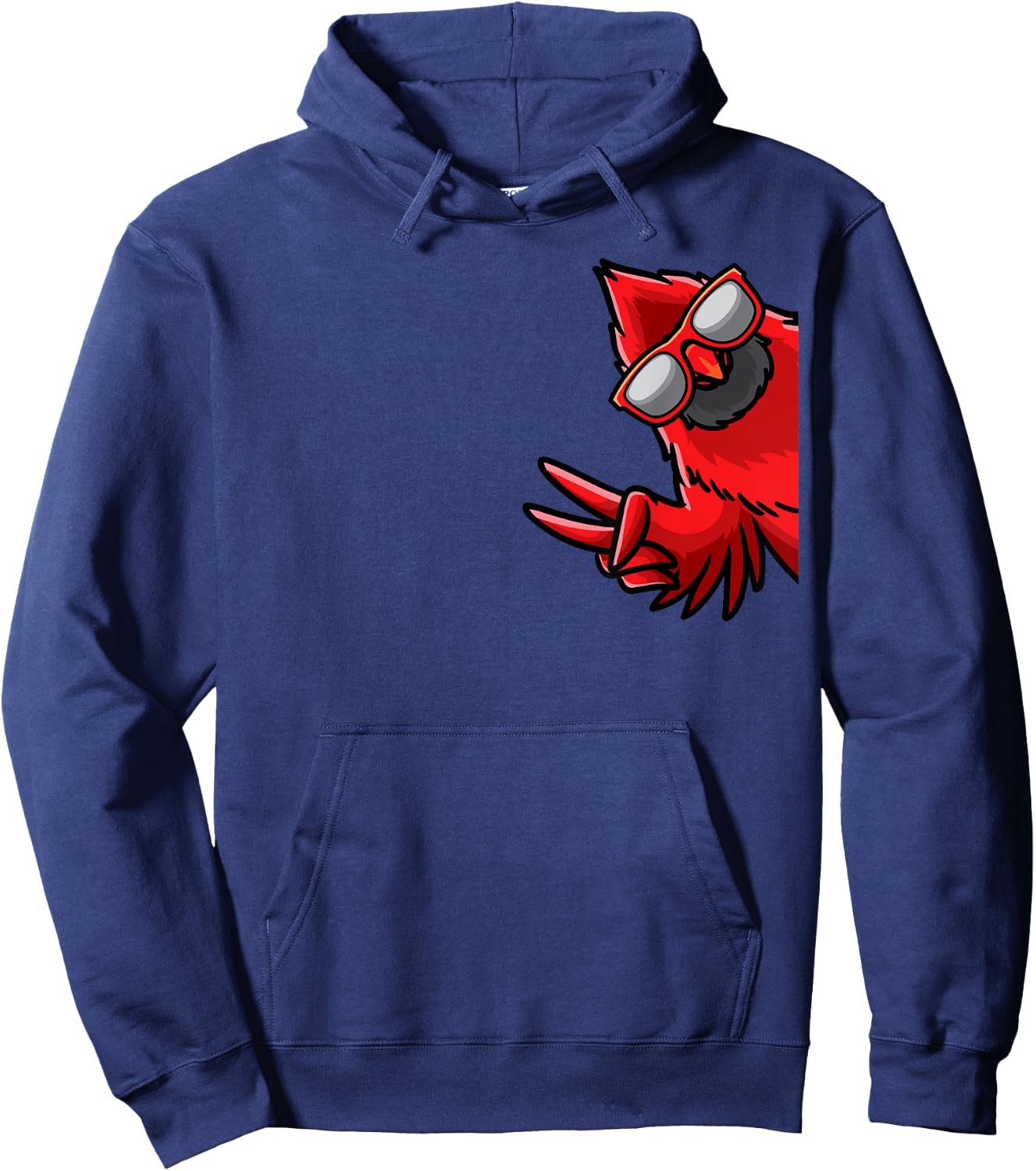 Northern Cardinal Bird Red Cardinal From Side Hoodie - Hoodie | Navy