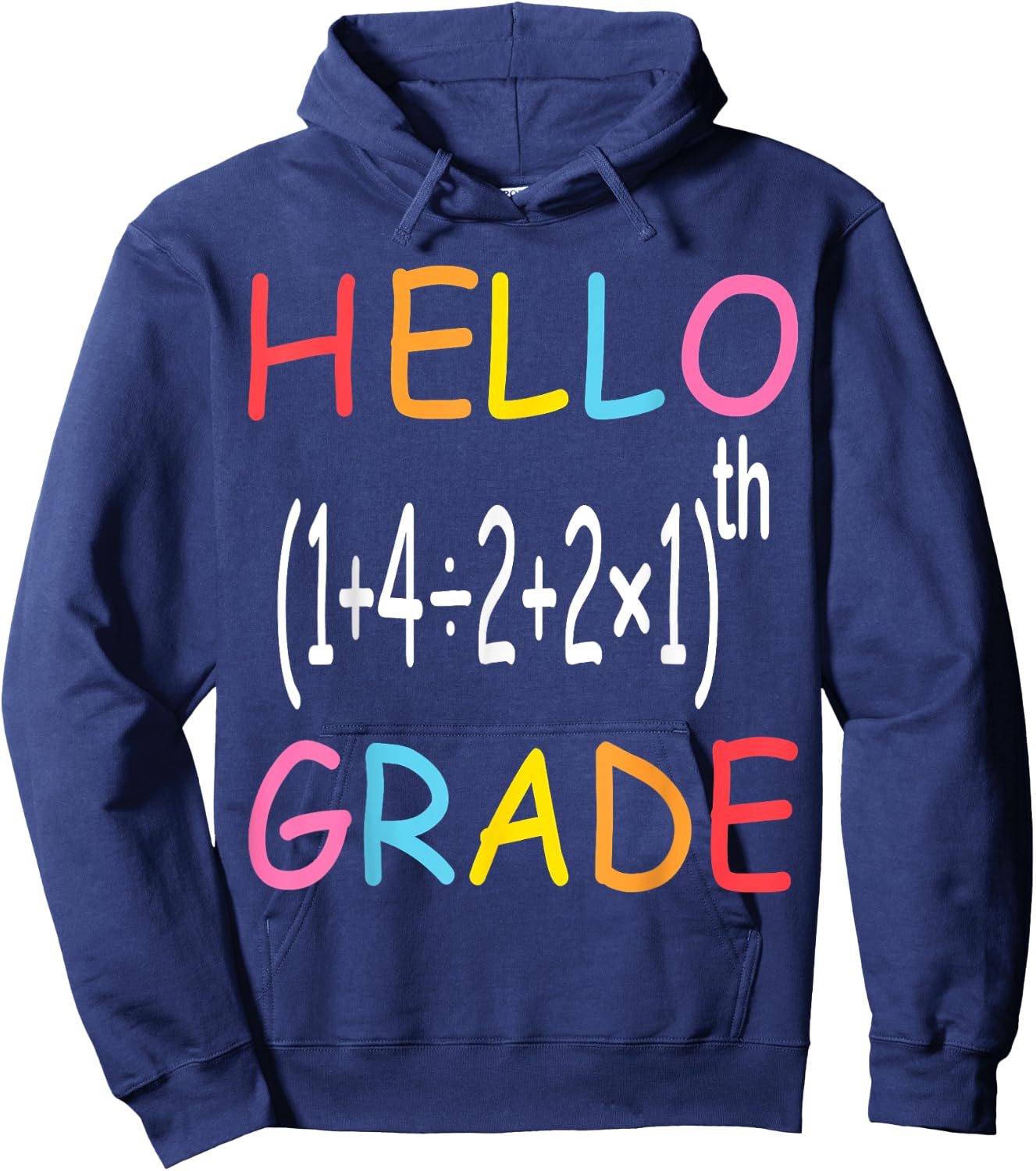 Back to School Hello Fifth Grade Equation Math Teacher Funny Men Women Girls Kids Hoodie - Hoodie | Navy