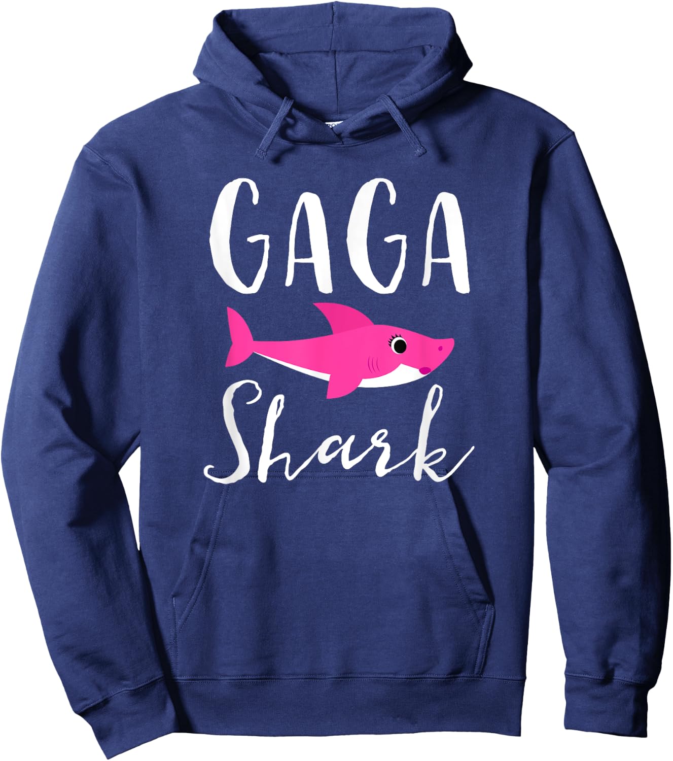 Gaga Shark Grandma Grandmother Pink Shark Graphic Hoodie - Hoodie | Navy