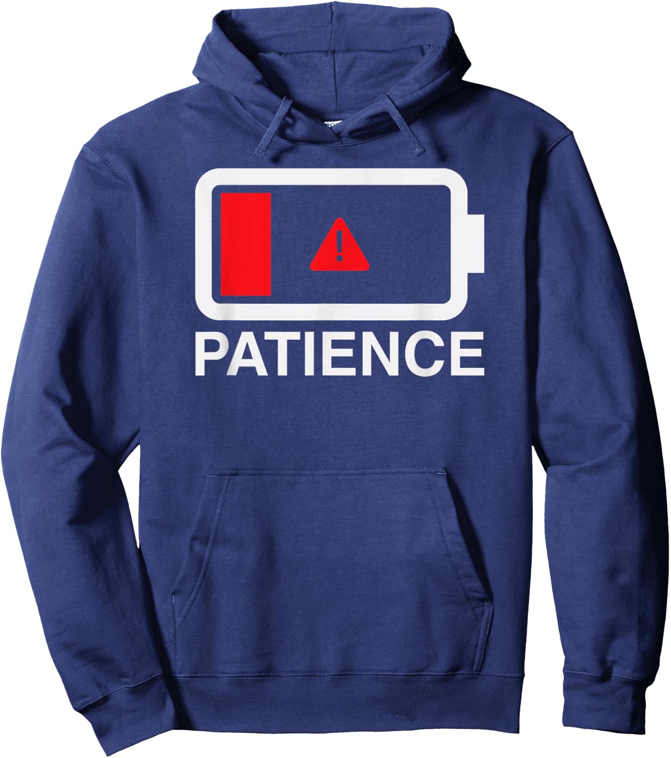 Patience Battery Running Low Funny Exhausted Hoodie - Hoodie | Navy