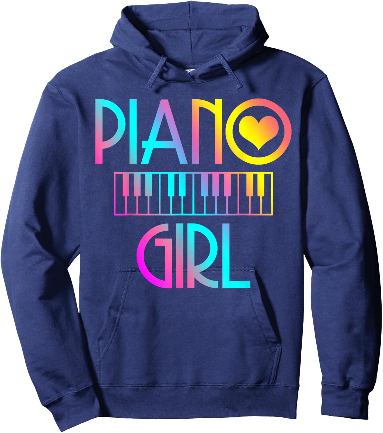 Piano Girl Musical Pianist Keyboard Cute Hoodie - Hoodie | Navy