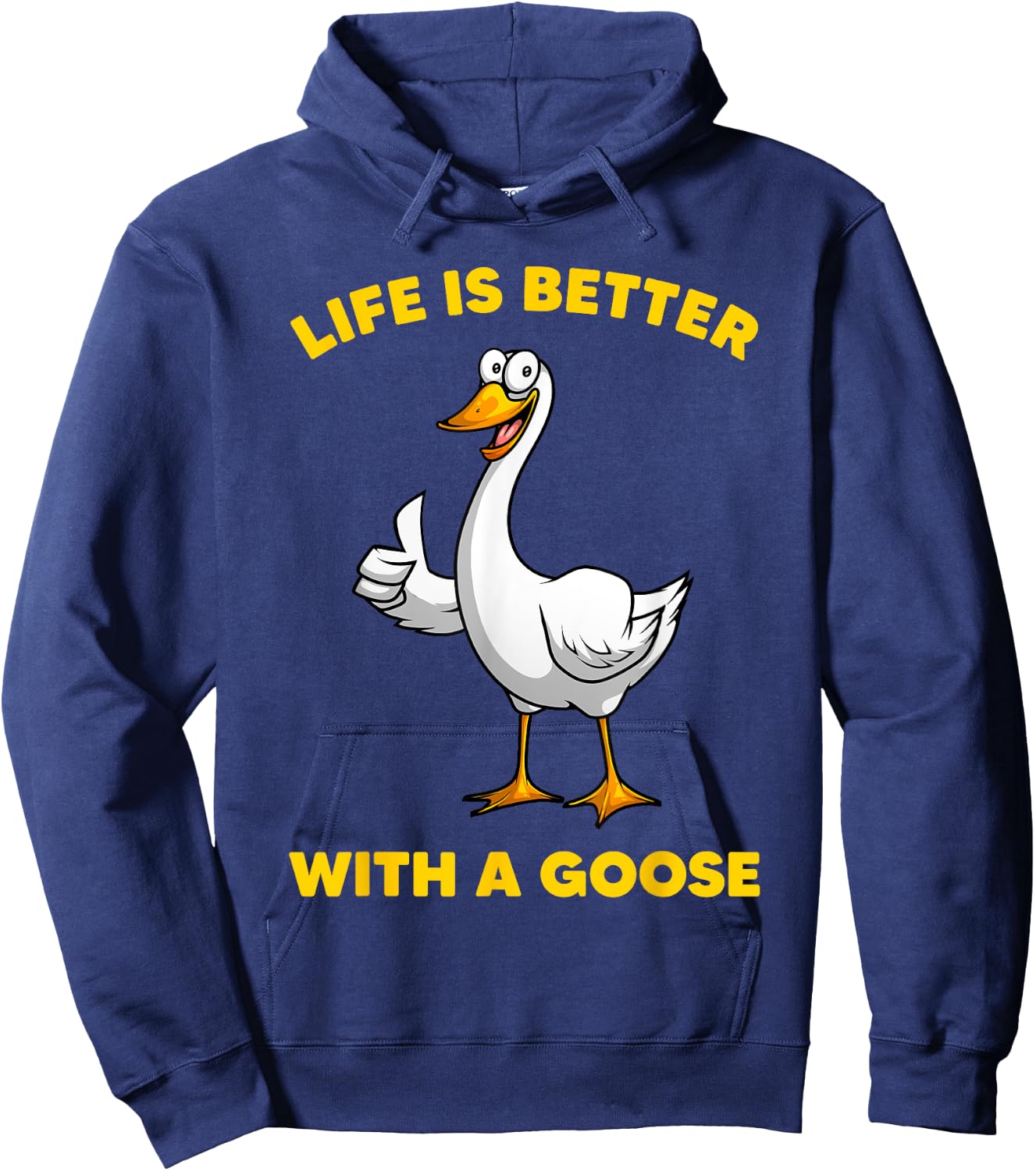 Cute Goose Design Women Toddler Grey White Goose Fan Hoodie - Hoodie | Navy