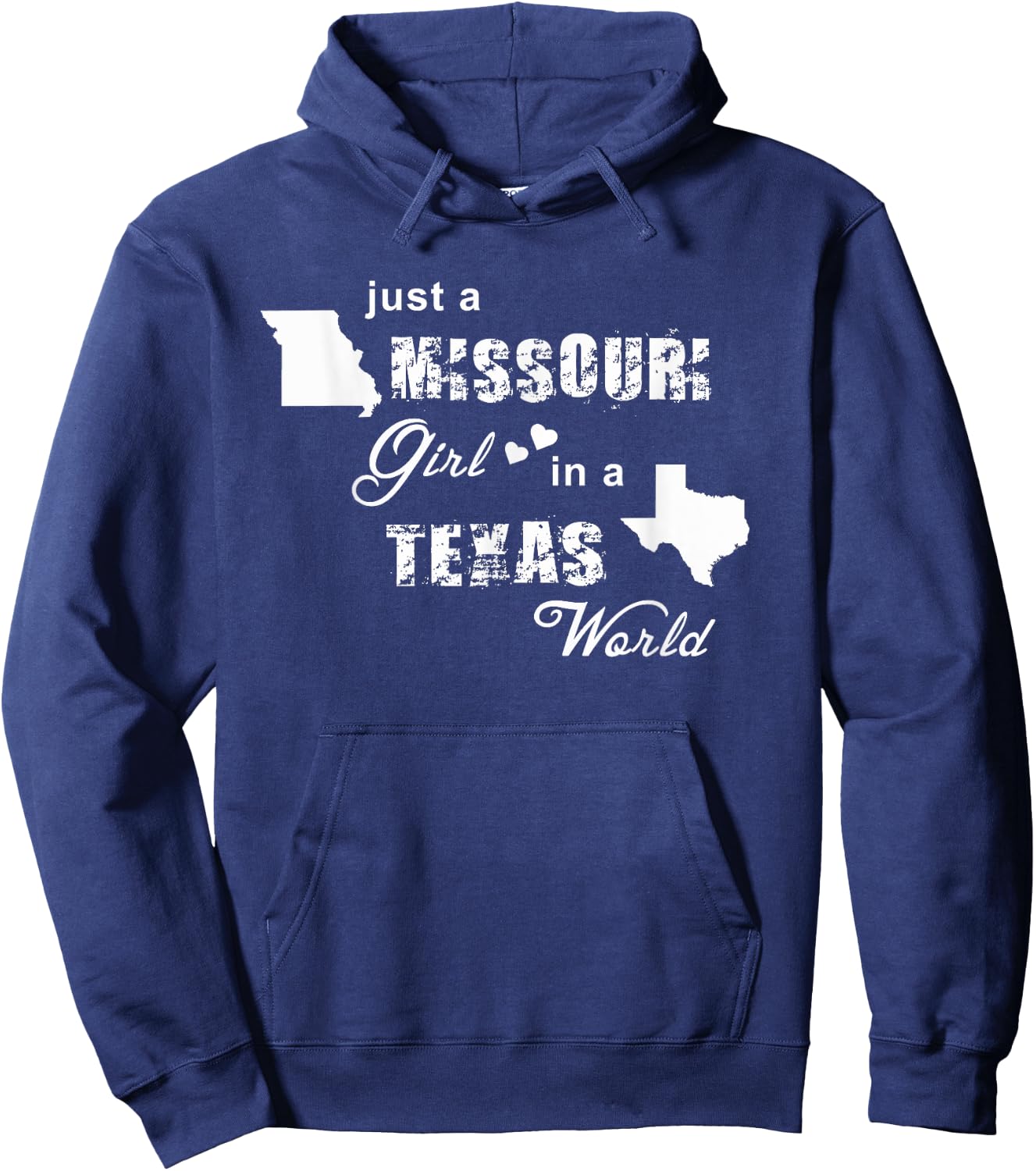 Just a Missouri girl in a Texas world Hoodie - Hoodie | Navy
