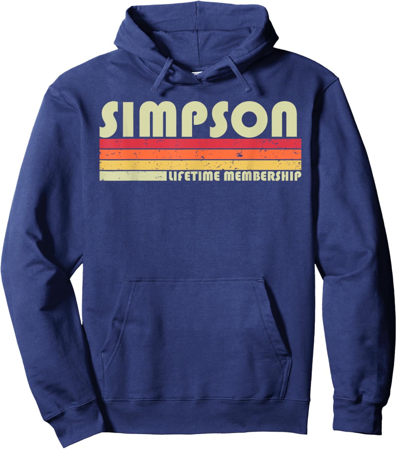 SIMPSON Surname Funny Retro Vintage 80s 90s Birthday Reunion Hoodie - Hoodie | Navy
