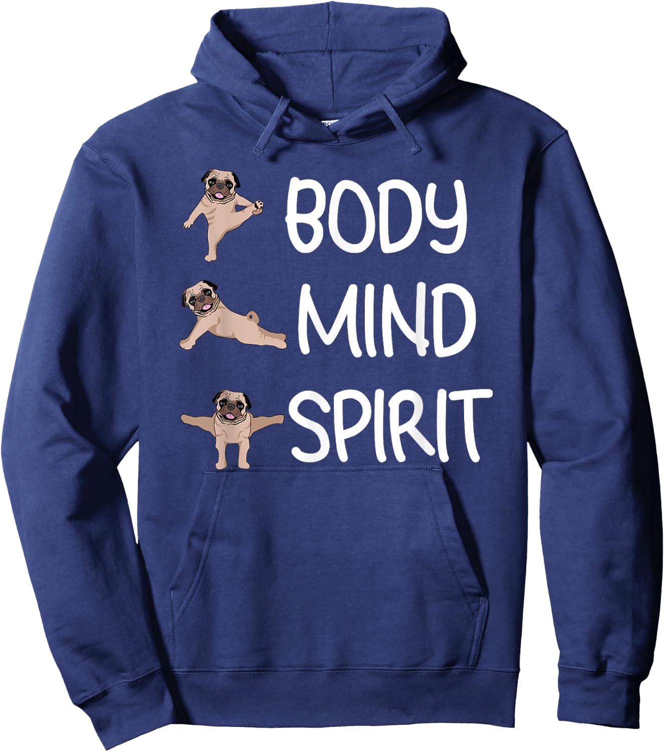 Funny Yoga Pug Men Kids, Funny Dog Lovers Hoodie - Hoodie | Navy