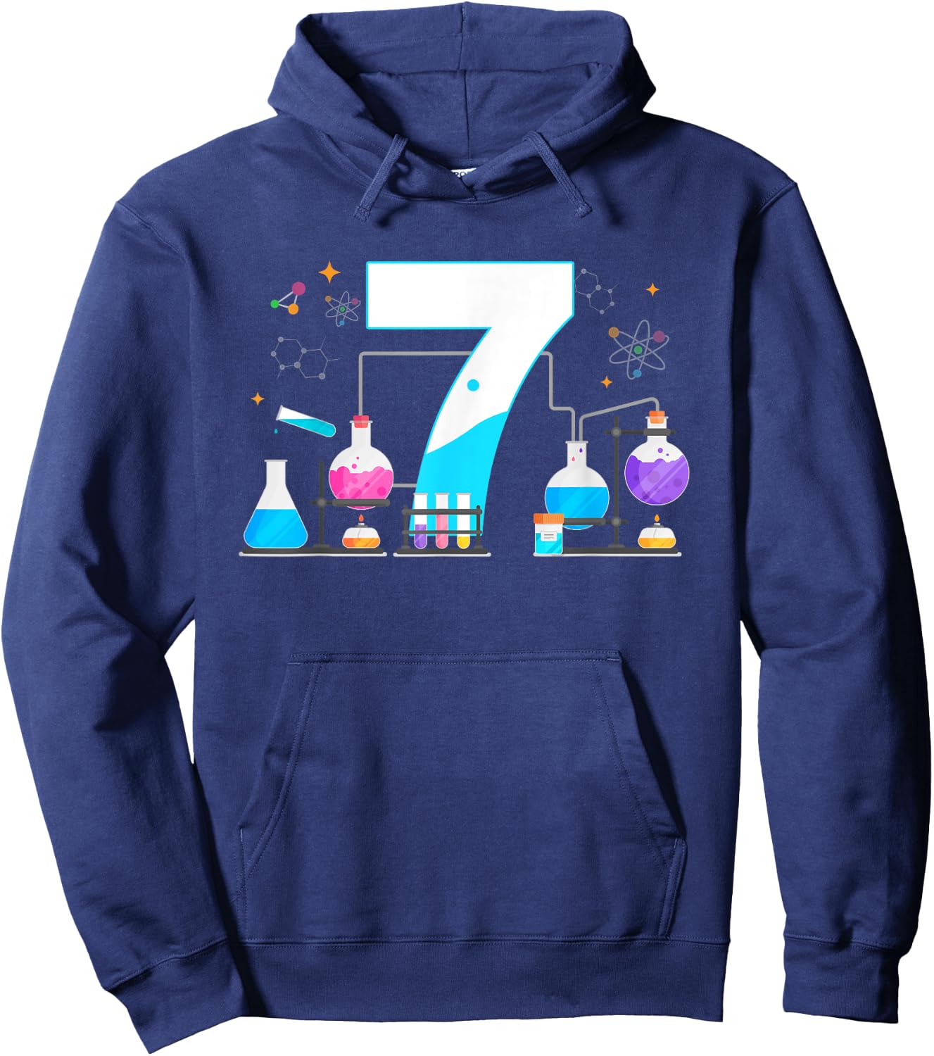 7 Year Old Kids Scientist 7th Birthday Kids Science Hoodie - Hoodie | Navy