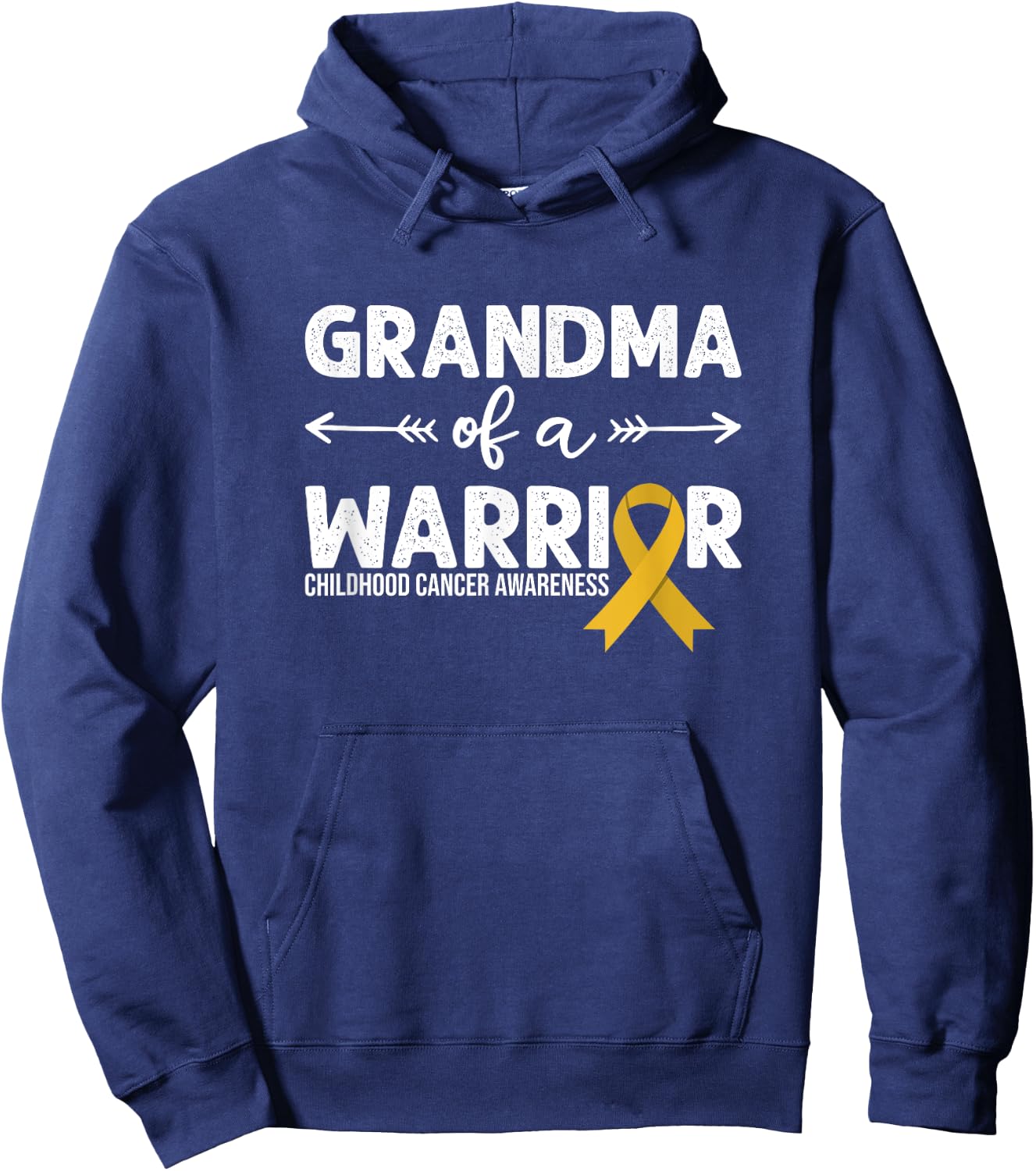 Grandma Of A Warrior - Childhood Cancer Awareness Hoodie - Hoodie | Navy