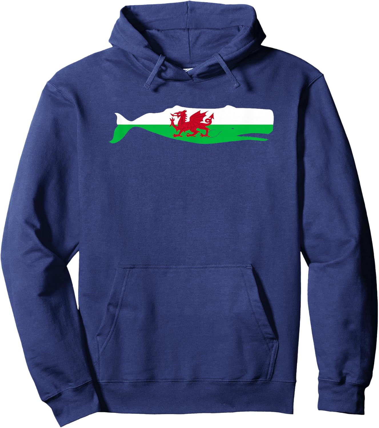 Funny Whale Wales Flag Pun for Welsh American Whales Lover Hoodie - Hoodie | Navy