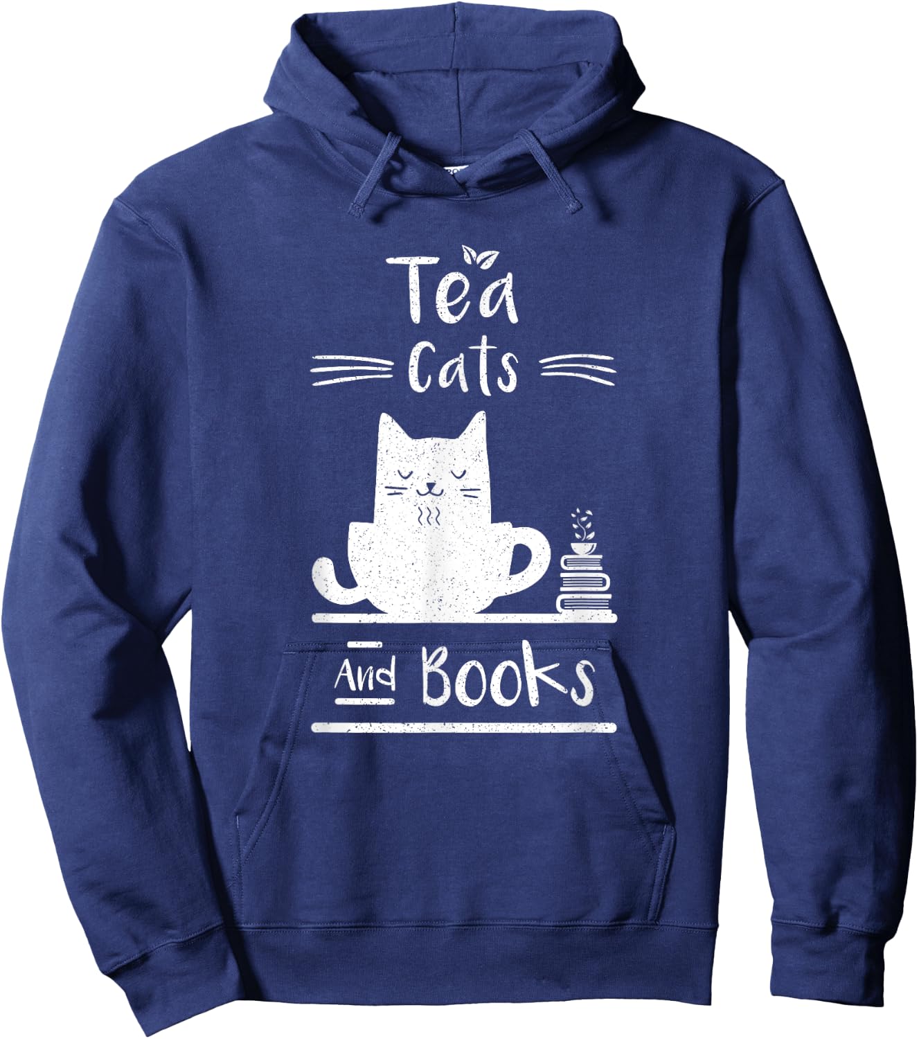 Tea Cats And Books Hoodie - Hoodie | Navy
