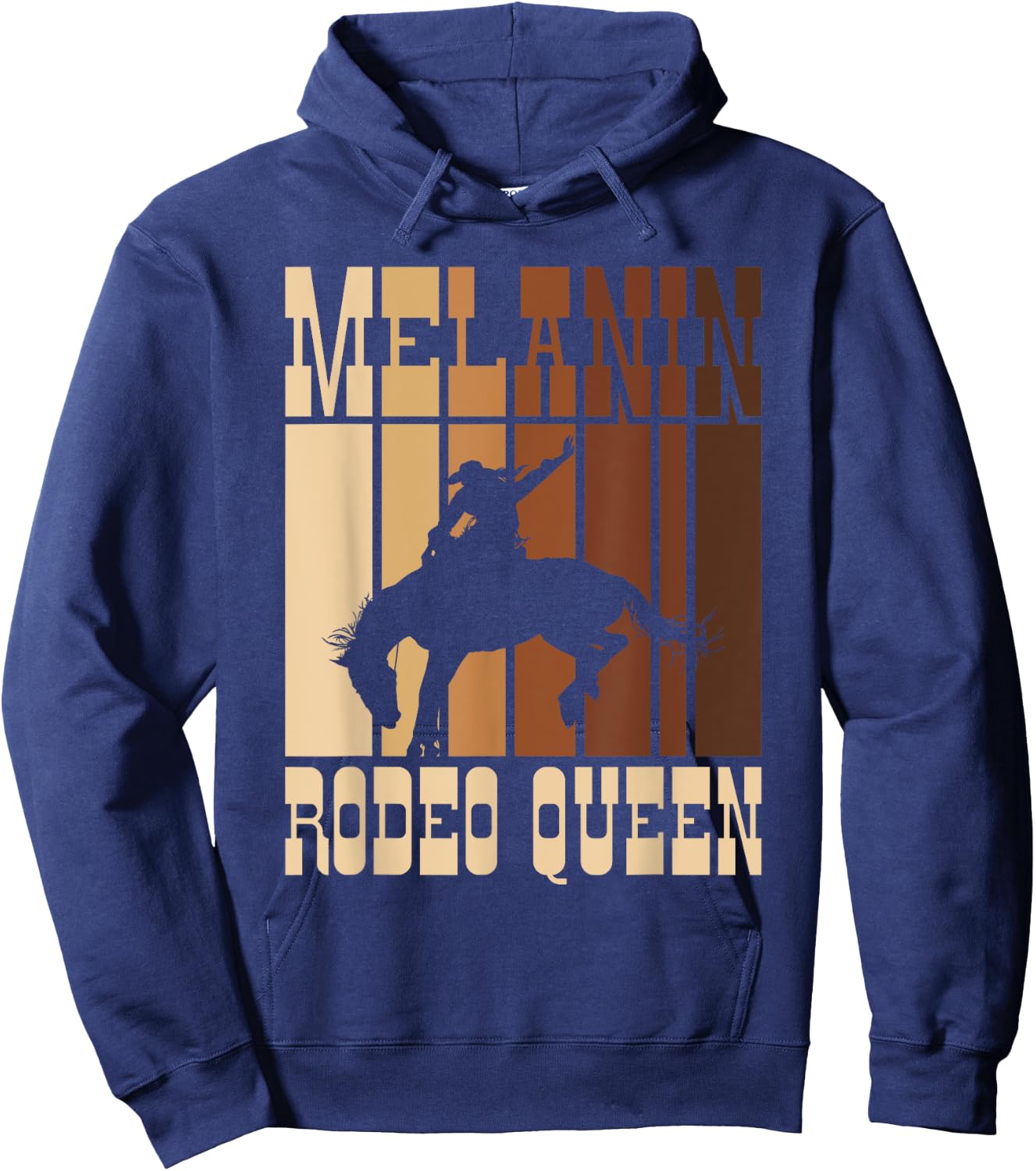 Bronc Riding Melanin Rodeo Queen African American Cowgirl Hoodie - Hoodie | Navy