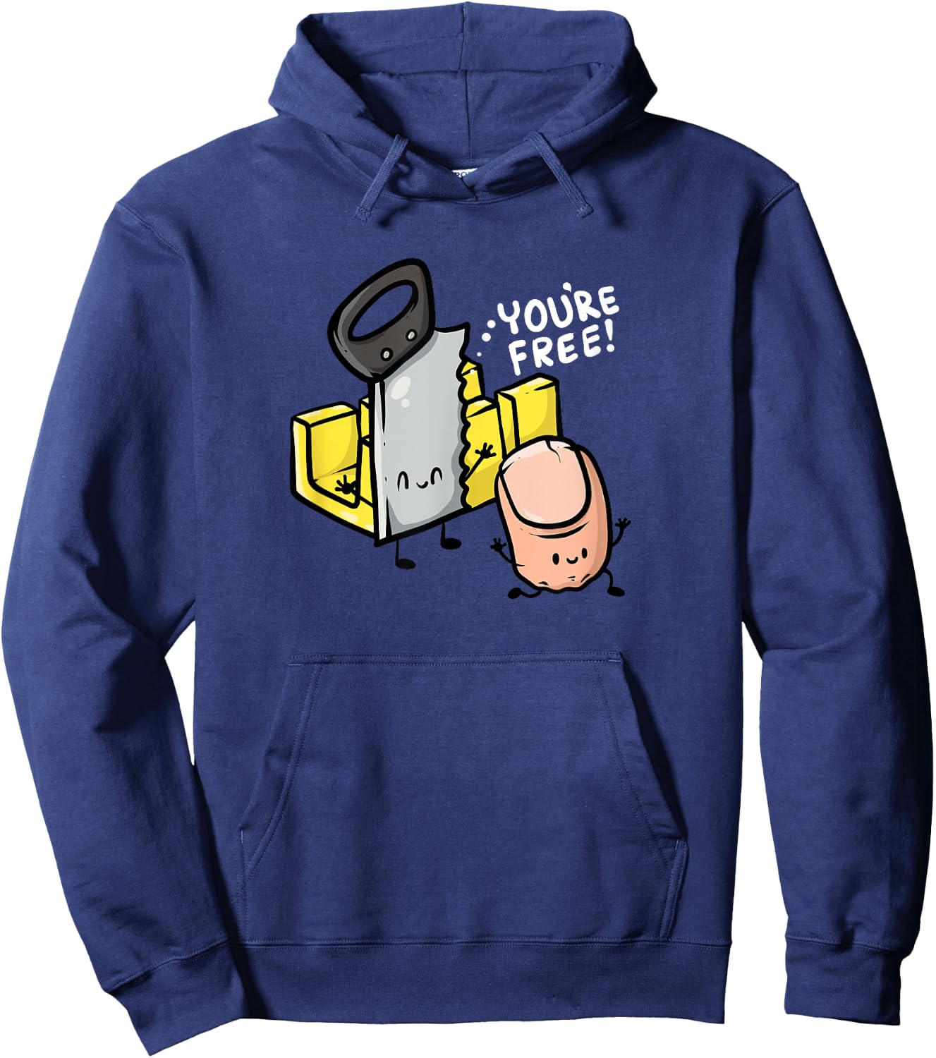 Your Free! Carpenter Woodworker Funny Missing Finger Hoodie - Hoodie | Navy