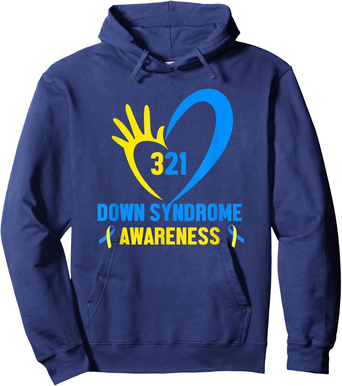 321 World Down Syndrome Awareness Day Shirt, Trisomy 21 Kids Hoodie - Hoodie | Navy