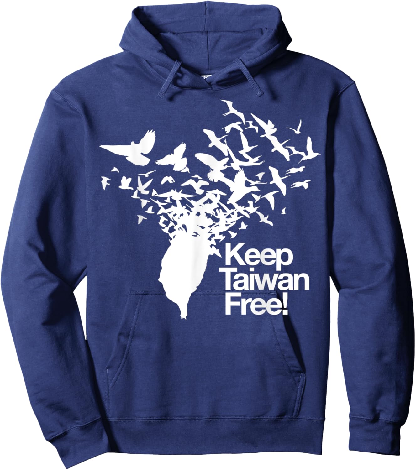 Keep Taiwan Free with Peace Birds flying out Hoodie - Hoodie | Navy