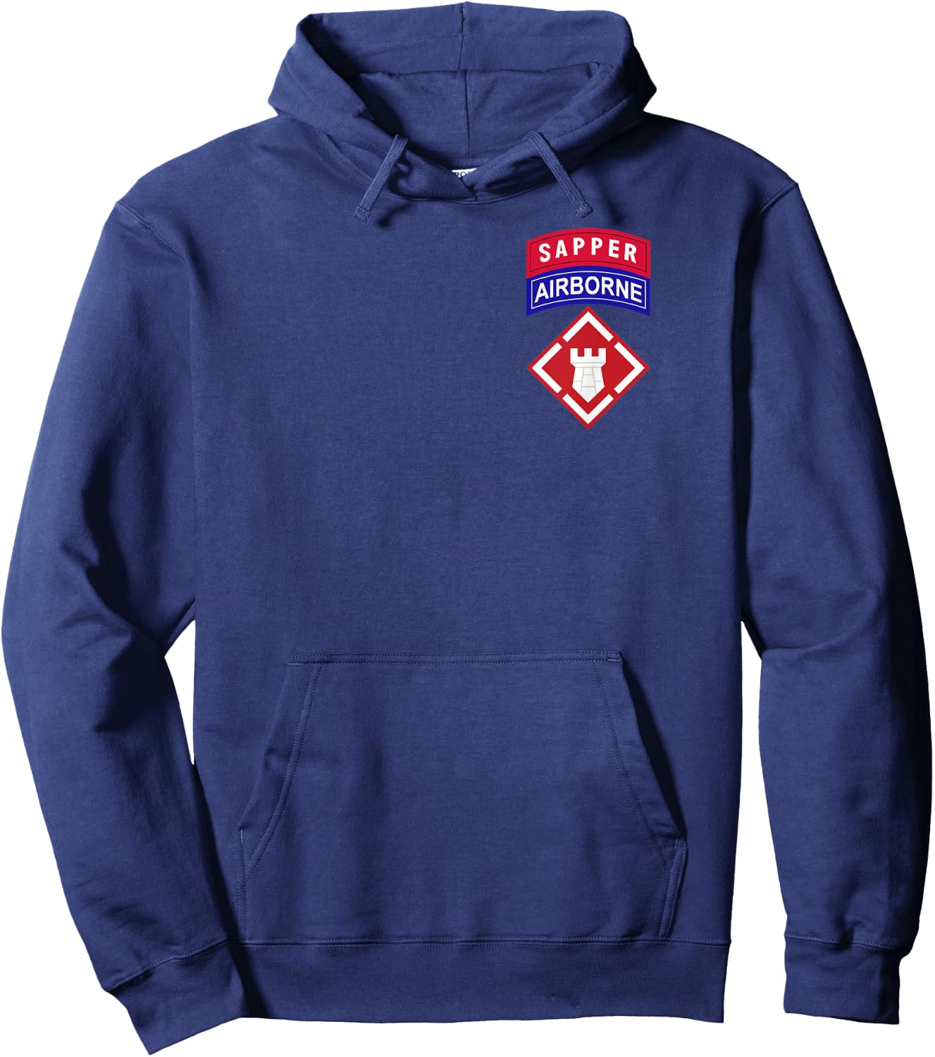 20th Engineer Brigade Patch w Airborne and Sapper Tab Hoodie - Hoodie | Navy