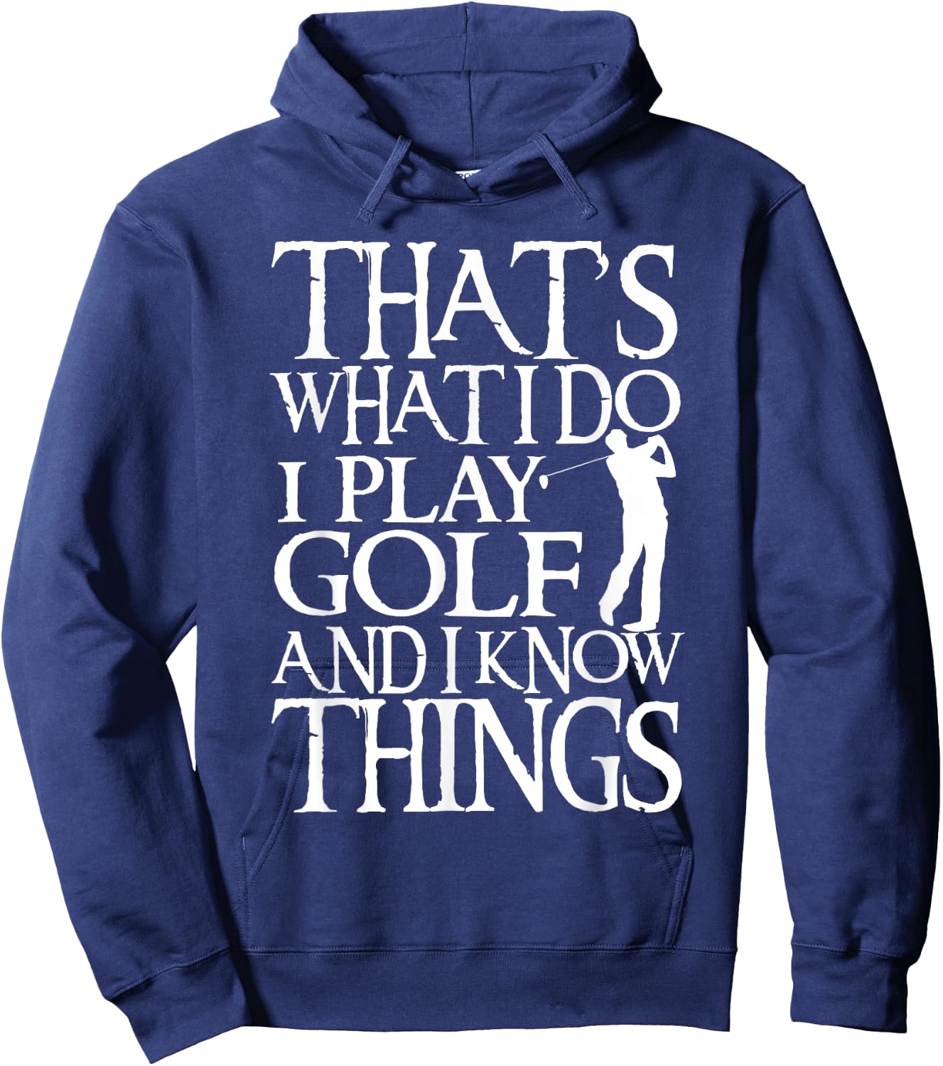 I Play Golf Funny Golf Quote Shop -Adults & Kids Black Short Sleeve Modern Crew Collar Straight Hemline Classic Fit Hoodie - Hoodie | Navy