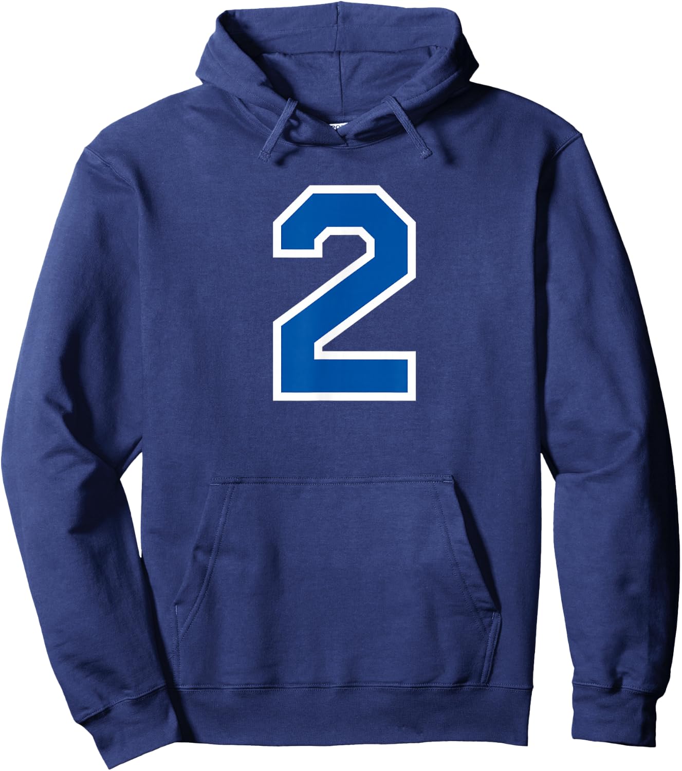 White Blue Sports Team Number #2 Hoodie - Hoodie | Navy