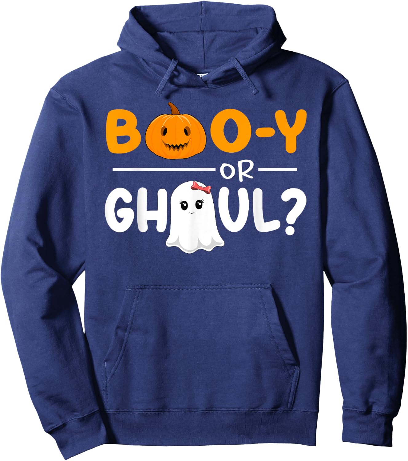Boo-y Or Ghoul Gender Reveal Halloween Baby Shower Party Hoodie - Hoodie | Navy