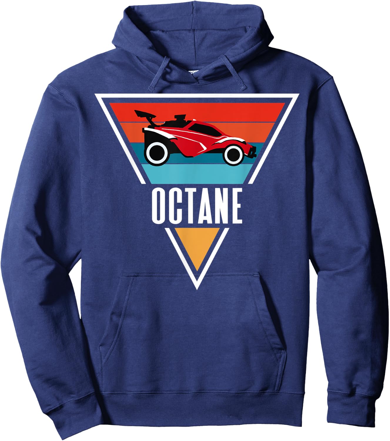 Octane Rocket Soccer Retro Sunset Distressed Graphic Pullove Hoodie - Hoodie | Navy