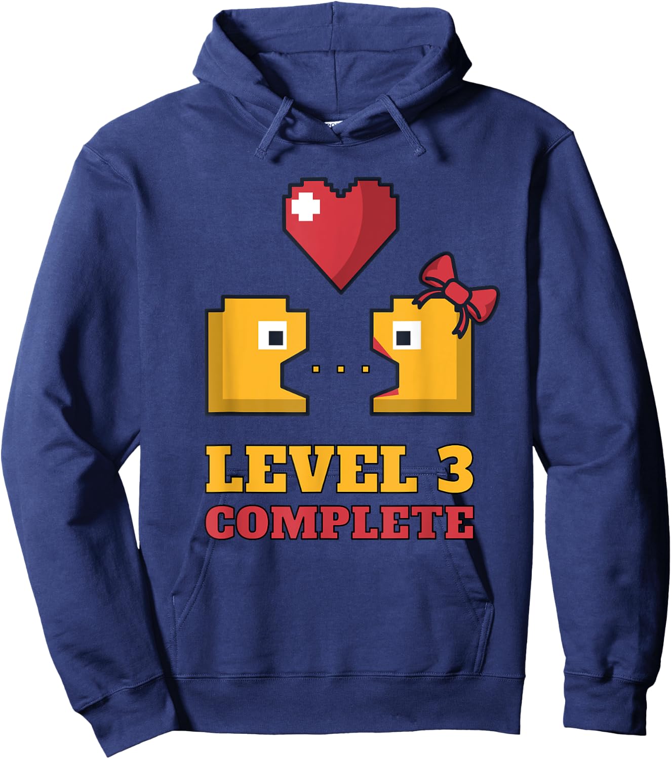 Funny Gamers Level 3 Complete 3rd Wedding Anniversary Hoodie - Hoodie | Navy
