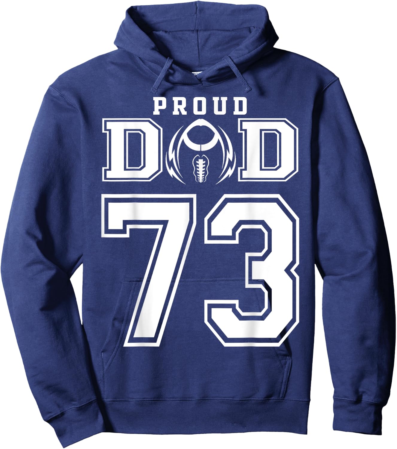 Custom Proud Football Dad Number 73 Personalized Hoodie - Hoodie | Navy