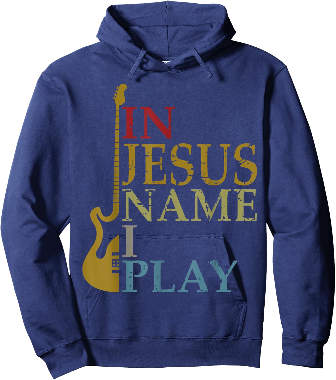 In Jesus Name I Play Guitar Hoodie - Hoodie | Navy